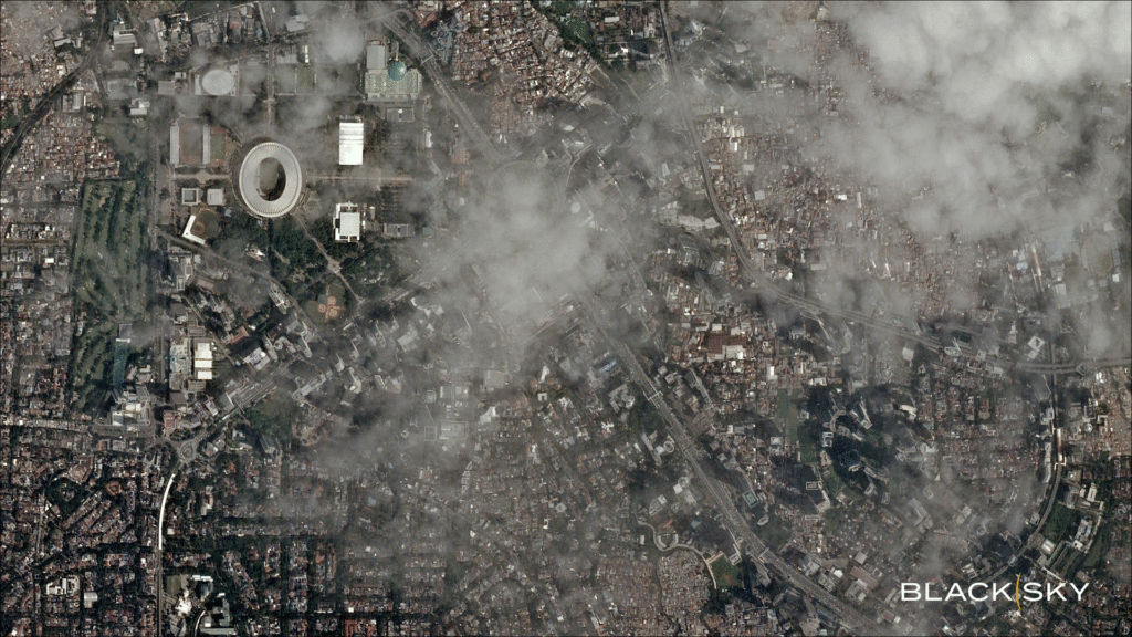 Jakarta, Indonesia, January 25, 2024, 9:19 a.m. Western Indonesia Time. BlackSky’s unconventional mid-inclination orbits and AI automation produce high-cadence, time-diverse images which are difficult to capture with traditional Earth observation systems. Through BlackSky’s subscription-based services, the Indonesian Defense Ministry is guaranteed access and first-priority tasking capacity over their national and regional areas of interest. BlackSky subscription customers can collect day, night, burst, broad-area 2x1, and multi-frame stereo imagery to support rapid 3-D visualization efforts, with AI-driven detection and classification analytics included.
