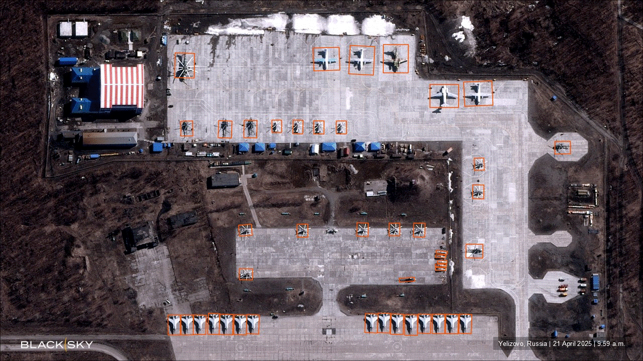 BlackSky Gen-3 satellite imagery of Yelizovo, Russia and Bandar-Abbas, Iran.